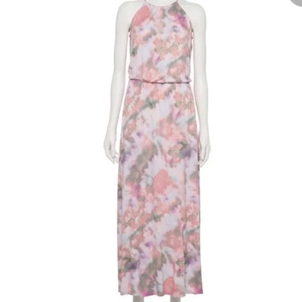 New Kohls SO Juniors High Neck Slit Maxi Dress Tie Dye